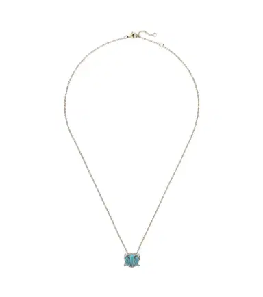 Yvonne Léon Yvonne Léon Crabe Coquillage 9kt gold pendant necklace with turquoise and diamonds | Thumbnail 1 Yvonne Léon Yvonne Léon Crabe Coquillage 9kt gold pendant necklace with turquoise and diamonds | Thumbnail 1