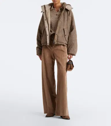 Brunello Cucinelli Hooded wool-blend down jacket | Thumbnail 3 Brunello Cucinelli Hooded wool-blend down jacket | Thumbnail 3