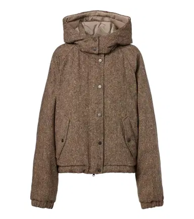 Brunello Cucinelli Hooded wool-blend down jacket | Thumbnail 1 Brunello Cucinelli Hooded wool-blend down jacket | Thumbnail 1