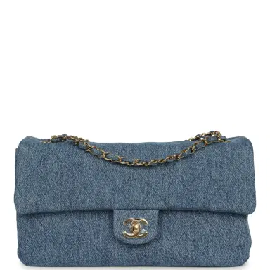 Chanel Chanel Maxi "Souplissimo" Small Flap Bag Blue Denim Gold Hardware | Thumbnail 1 Chanel Chanel Maxi "Souplissimo" Small Flap Bag Blue Denim Gold Hardware | Thumbnail 1