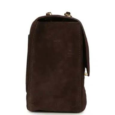 Chanel Chanel Maxi "Souplissimo" Small Flap Bag Dark Brown Suede Gold Hardware | Thumbnail 3 Chanel Chanel Maxi "Souplissimo" Small Flap Bag Dark Brown Suede Gold Hardware | Thumbnail 3