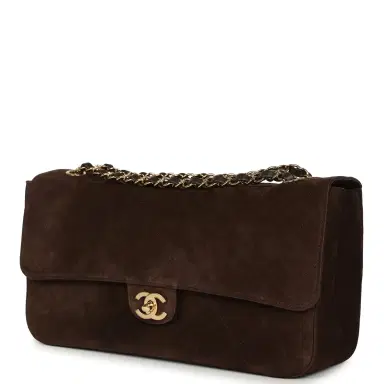 Chanel Chanel Maxi "Souplissimo" Small Flap Bag Dark Brown Suede Gold Hardware | Thumbnail 5 Chanel Chanel Maxi "Souplissimo" Small Flap Bag Dark Brown Suede Gold Hardware | Thumbnail 5