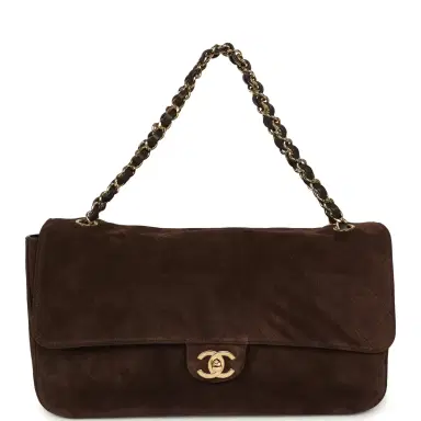 Chanel Chanel Maxi "Souplissimo" Small Flap Bag Dark Brown Suede Gold Hardware | Thumbnail 7 Chanel Chanel Maxi "Souplissimo" Small Flap Bag Dark Brown Suede Gold Hardware | Thumbnail 7