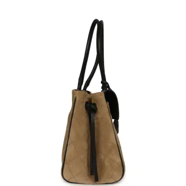 Chanel Chanel Medium "Urban Essential" East West Shopping Tote Black Grained Calfskin and Beige Suede Gold Hardware | Thumbnail 3 Chanel Chanel Medium "Urban Essential" East West Shopping Tote Black Grained Calfskin and Beige Suede Gold Hardware | Thumbnail 3