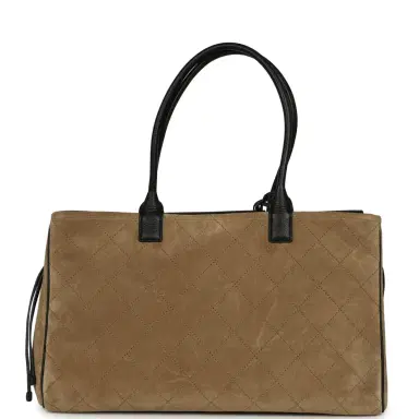 Chanel Chanel Medium "Urban Essential" East West Shopping Tote Black Grained Calfskin and Beige Suede Gold Hardware | Thumbnail 4 Chanel Chanel Medium "Urban Essential" East West Shopping Tote Black Grained Calfskin and Beige Suede Gold Hardware | Thumbnail 4