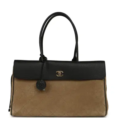 Chanel Chanel Medium "Urban Essential" East West Shopping Tote Black Grained Calfskin and Beige Suede Gold Hardware | Thumbnail 1 Chanel Chanel Medium "Urban Essential" East West Shopping Tote Black Grained Calfskin and Beige Suede Gold Hardware | Thumbnail 1