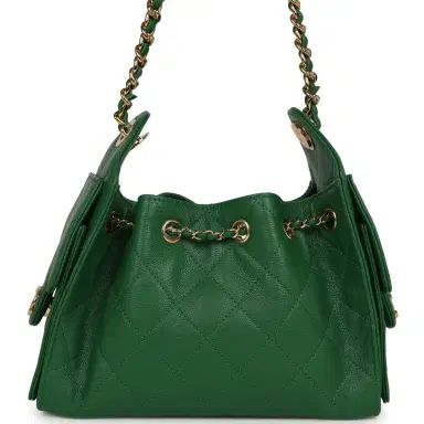 Chanel Chanel Mini 25 Hobo Bag Green Caviar Gold Hardware | Thumbnail 4 Chanel Chanel Mini 25 Hobo Bag Green Caviar Gold Hardware | Thumbnail 4