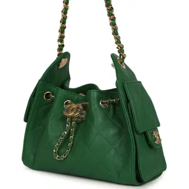 Chanel Chanel Mini 25 Hobo Bag Green Caviar Gold Hardware | Thumbnail 5 Chanel Chanel Mini 25 Hobo Bag Green Caviar Gold Hardware | Thumbnail 5