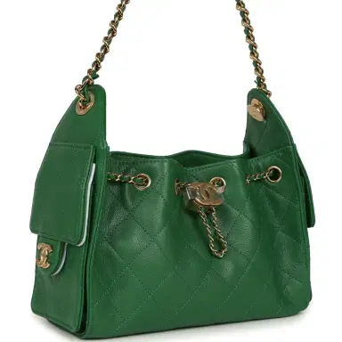 Chanel Chanel Mini 25 Hobo Bag Green Caviar Gold Hardware | Thumbnail 2 Chanel Chanel Mini 25 Hobo Bag Green Caviar Gold Hardware | Thumbnail 2