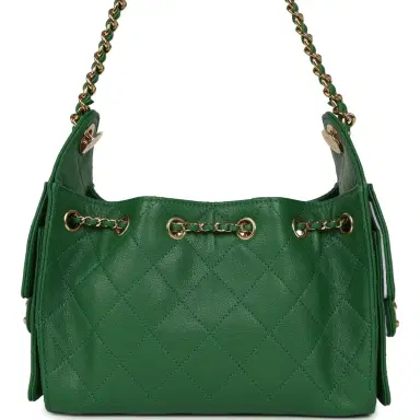 Chanel Chanel Mini 25 Hobo Bag Green Caviar Gold Hardware | Thumbnail 4 Chanel Chanel Mini 25 Hobo Bag Green Caviar Gold Hardware | Thumbnail 4