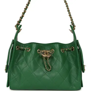 Chanel Chanel Mini 25 Hobo Bag Green Caviar Gold Hardware | Thumbnail 1 Chanel Chanel Mini 25 Hobo Bag Green Caviar Gold Hardware | Thumbnail 1