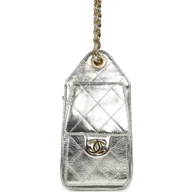 Chanel Chanel Mini 25 Hobo Bag Metallic Silver Caviar Gold Hardware | Thumbnail 3 Chanel Chanel Mini 25 Hobo Bag Metallic Silver Caviar Gold Hardware | Thumbnail 3
