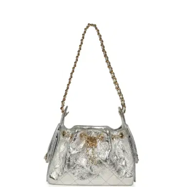 Chanel Chanel Mini 25 Hobo Bag Metallic Silver Caviar Gold Hardware | Thumbnail 7 Chanel Chanel Mini 25 Hobo Bag Metallic Silver Caviar Gold Hardware | Thumbnail 7