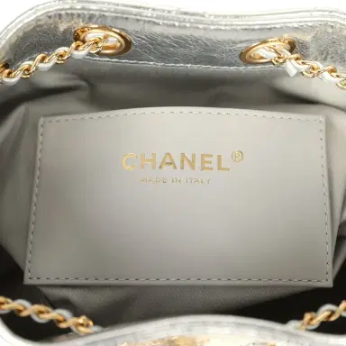Chanel Chanel Mini 25 Hobo Bag Metallic Silver Caviar Gold Hardware | Thumbnail 9 Chanel Chanel Mini 25 Hobo Bag Metallic Silver Caviar Gold Hardware | Thumbnail 9
