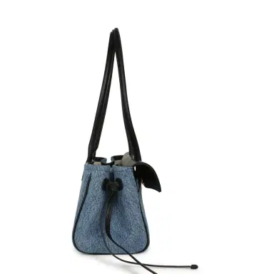 Chanel Chanel Small "Urban Essential" East West Shopping Tote Black Calfskin and Blue Denim Gold Hardware | Thumbnail 3 Chanel Chanel Small "Urban Essential" East West Shopping Tote Black Calfskin and Blue Denim Gold Hardware | Thumbnail 3