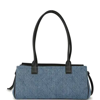 Chanel Chanel Small "Urban Essential" East West Shopping Tote Black Calfskin and Blue Denim Gold Hardware | Thumbnail 4 Chanel Chanel Small "Urban Essential" East West Shopping Tote Black Calfskin and Blue Denim Gold Hardware | Thumbnail 4