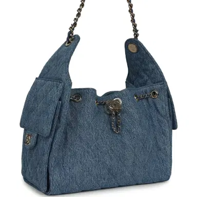 Chanel Chanel Small 25 Hobo Bag Blue Washed Denim Light Gold Hardware | Thumbnail 2 Chanel Chanel Small 25 Hobo Bag Blue Washed Denim Light Gold Hardware | Thumbnail 2