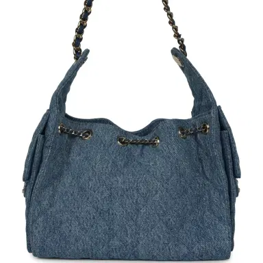 Chanel Chanel Small 25 Hobo Bag Blue Washed Denim Light Gold Hardware | Thumbnail 4 Chanel Chanel Small 25 Hobo Bag Blue Washed Denim Light Gold Hardware | Thumbnail 4