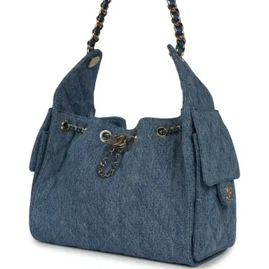 Chanel Chanel Small 25 Hobo Bag Blue Washed Denim Light Gold Hardware | Thumbnail 5 Chanel Chanel Small 25 Hobo Bag Blue Washed Denim Light Gold Hardware | Thumbnail 5