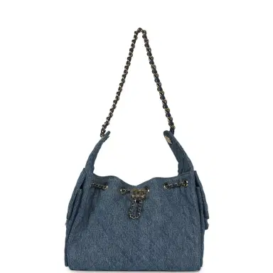 Chanel Chanel Small 25 Hobo Bag Blue Washed Denim Light Gold Hardware | Thumbnail 7 Chanel Chanel Small 25 Hobo Bag Blue Washed Denim Light Gold Hardware | Thumbnail 7