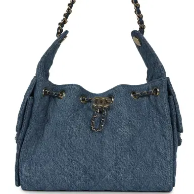 Chanel Chanel Small 25 Hobo Bag Blue Washed Denim Light Gold Hardware | Thumbnail 1 Chanel Chanel Small 25 Hobo Bag Blue Washed Denim Light Gold Hardware | Thumbnail 1
