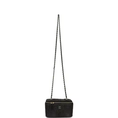 Chanel Chanel Small Vanity Case Black Raffia Light Gold Hardware | Thumbnail 7 Chanel Chanel Small Vanity Case Black Raffia Light Gold Hardware | Thumbnail 7