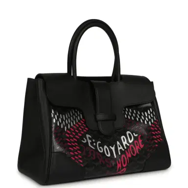 goyard Goyard Saigon Tote "Charismatic Chevron" Jet Black Multicolored Goyardine Canvas Palladium Hardware | Thumbnail 2 goyard Goyard Saigon Tote "Charismatic Chevron" Jet Black Multicolored Goyardine Canvas Palladium Hardware | Thumbnail 2