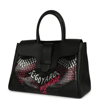 goyard Goyard Saigon Tote "Charismatic Chevron" Jet Black Multicolored Goyardine Canvas Palladium Hardware | Thumbnail 5 goyard Goyard Saigon Tote "Charismatic Chevron" Jet Black Multicolored Goyardine Canvas Palladium Hardware | Thumbnail 5