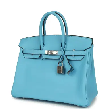 HERMÈS Hermes Birkin 25 Celeste Swift Palladium Hardware | Thumbnail 5 HERMÈS Hermes Birkin 25 Celeste Swift Palladium Hardware | Thumbnail 5