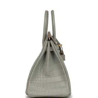 HERMÈS Hermes Birkin 25 Gris Perle Matte Alligator Gold Hardware | Thumbnail 3 HERMÈS Hermes Birkin 25 Gris Perle Matte Alligator Gold Hardware | Thumbnail 3
