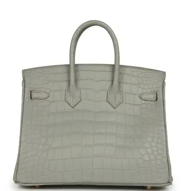 HERMÈS Hermes Birkin 25 Gris Perle Matte Alligator Gold Hardware | Thumbnail 5 HERMÈS Hermes Birkin 25 Gris Perle Matte Alligator Gold Hardware | Thumbnail 5