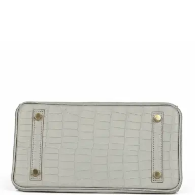 HERMÈS Hermes Birkin 25 Gris Perle Matte Alligator Gold Hardware | Thumbnail 6 HERMÈS Hermes Birkin 25 Gris Perle Matte Alligator Gold Hardware | Thumbnail 6