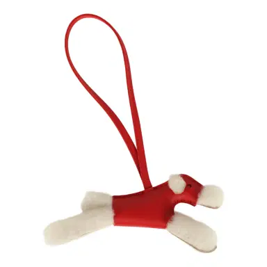 HERMÈS Hermes Budy Charm Rouge Radieux Milo Lambskin and Ecru Merino Wool | Thumbnail 2 HERMÈS Hermes Budy Charm Rouge Radieux Milo Lambskin and Ecru Merino Wool | Thumbnail 2