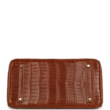 HERMÈS Pre-owned Hermes Birkin 35 Gold Matte Porosus Crocodile Gold Hardware | Thumbnail 6 HERMÈS Pre-owned Hermes Birkin 35 Gold Matte Porosus Crocodile Gold Hardware | Thumbnail 6