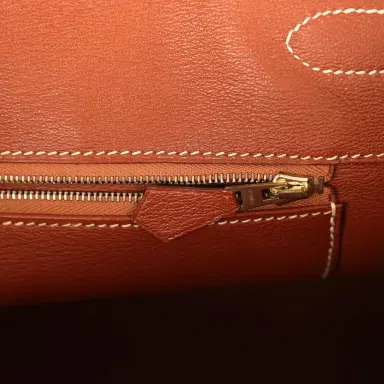 HERMÈS Pre-owned Hermes Birkin 35 Gold Matte Porosus Crocodile Gold Hardware | Thumbnail 9 HERMÈS Pre-owned Hermes Birkin 35 Gold Matte Porosus Crocodile Gold Hardware | Thumbnail 9
