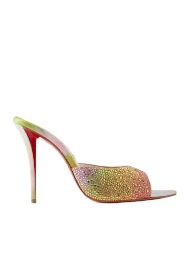 Christian Louboutin Miss Z 100 Crystal-embellished Satin Mules | Thumbnail 1 Christian Louboutin Miss Z 100 Crystal-embellished Satin Mules | Thumbnail 1