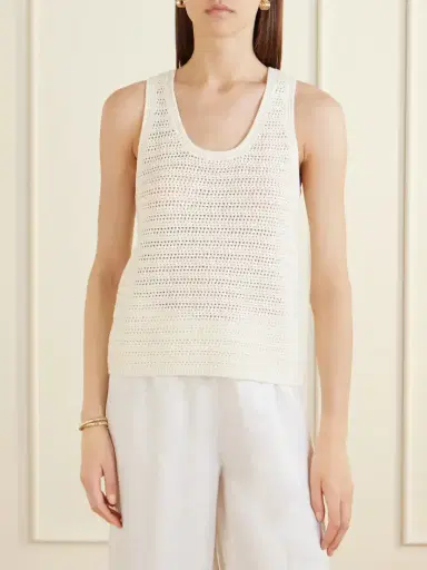 Anine Bing Arie Open-knit Cotton-blend Tank | Thumbnail 3 Anine Bing Arie Open-knit Cotton-blend Tank | Thumbnail 3