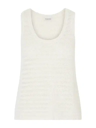 Anine Bing Arie Open-knit Cotton-blend Tank | Thumbnail 1 Anine Bing Arie Open-knit Cotton-blend Tank | Thumbnail 1