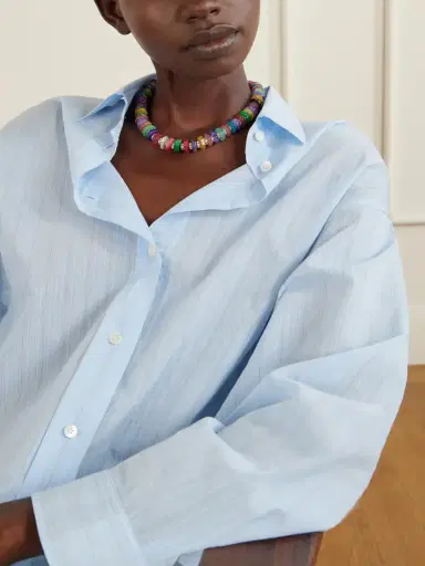 Julietta Mira Rhodium-pleated Multi-stone Beaded Necklace | Thumbnail 2 Julietta Mira Rhodium-pleated Multi-stone Beaded Necklace | Thumbnail 2