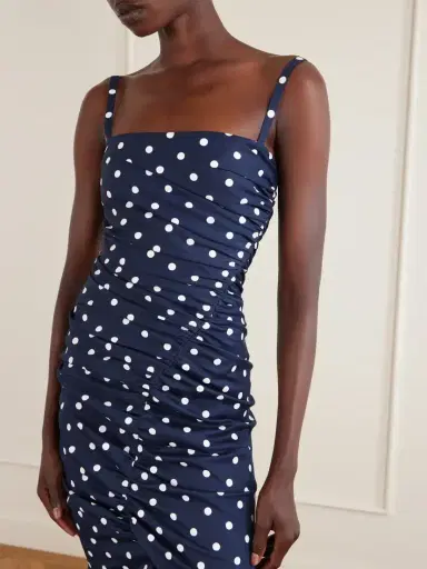 Carolina Herrera Gathered Polka-dot Cotton-blend Twill Gown | Thumbnail 4 Carolina Herrera Gathered Polka-dot Cotton-blend Twill Gown | Thumbnail 4