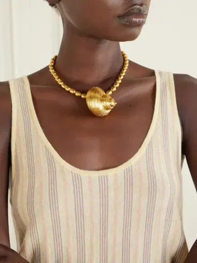 Julietta Mykonos Gold-plated Beaded Necklace | Thumbnail 2 Julietta Mykonos Gold-plated Beaded Necklace | Thumbnail 2