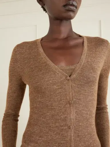 Gabriela Hearst Aiste Ribbed Cashmere, Silk And Hemp-blend Cardigan | Thumbnail 5 Gabriela Hearst Aiste Ribbed Cashmere, Silk And Hemp-blend Cardigan | Thumbnail 5