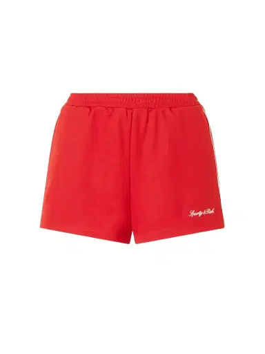 Sporty & Rich Logo-embroidered Jersey Shorts | Thumbnail 1 Sporty & Rich Logo-embroidered Jersey Shorts | Thumbnail 1