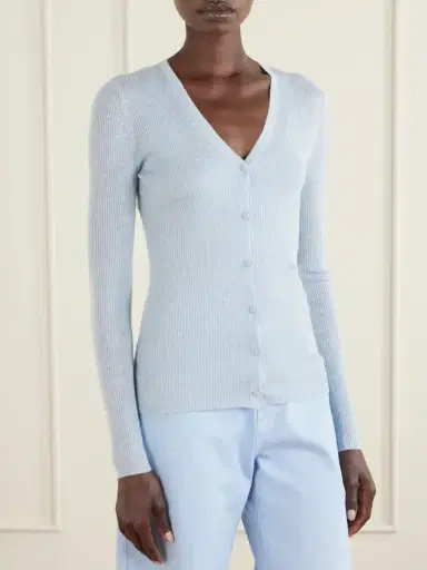 Gabriela Hearst Aiste Ribbed Cashmere, Silk And Hemp-blend Cardigan | Thumbnail 3 Gabriela Hearst Aiste Ribbed Cashmere, Silk And Hemp-blend Cardigan | Thumbnail 3