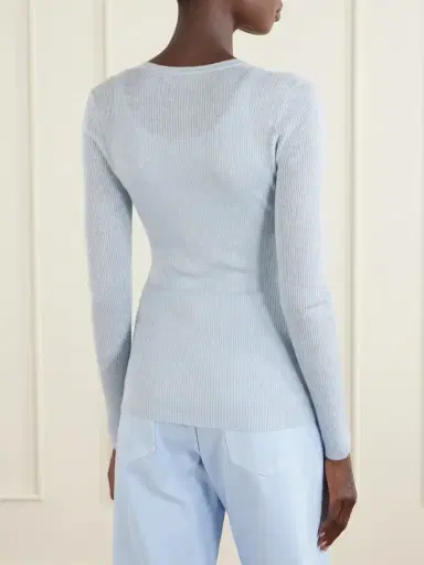 Gabriela Hearst Aiste Ribbed Cashmere, Silk And Hemp-blend Cardigan | Thumbnail 4 Gabriela Hearst Aiste Ribbed Cashmere, Silk And Hemp-blend Cardigan | Thumbnail 4