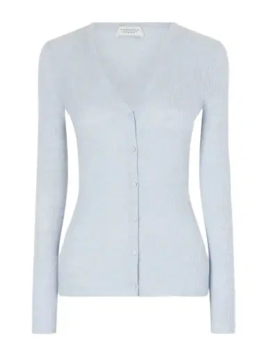 Gabriela Hearst Aiste Ribbed Cashmere, Silk And Hemp-blend Cardigan | Thumbnail 1 Gabriela Hearst Aiste Ribbed Cashmere, Silk And Hemp-blend Cardigan | Thumbnail 1