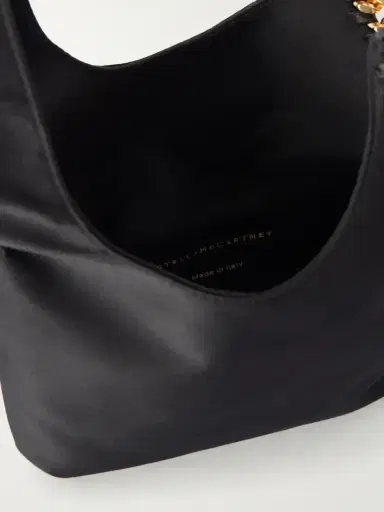 Stella McCartney Falabella Logo-embellished Gold-tone And Satin Wristlet Tote | Thumbnail 6 Stella McCartney Falabella Logo-embellished Gold-tone And Satin Wristlet Tote | Thumbnail 6