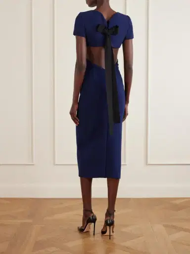 Carolina Herrera Bow-embellished Cut-out Crepe Midi Dress | Thumbnail 3 Carolina Herrera Bow-embellished Cut-out Crepe Midi Dress | Thumbnail 3