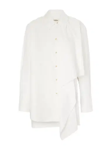 OSSOU Tess Draped Cotton Poplin Shirt | Thumbnail 1 OSSOU Tess Draped Cotton Poplin Shirt | Thumbnail 1