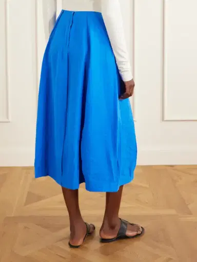 Theory Pleated Silk-blend Crepe Midi Skirt | Thumbnail 4 Theory Pleated Silk-blend Crepe Midi Skirt | Thumbnail 4